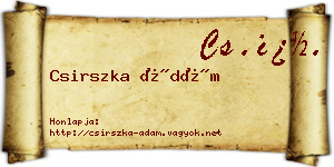 Csirszka Ádám névjegykártya